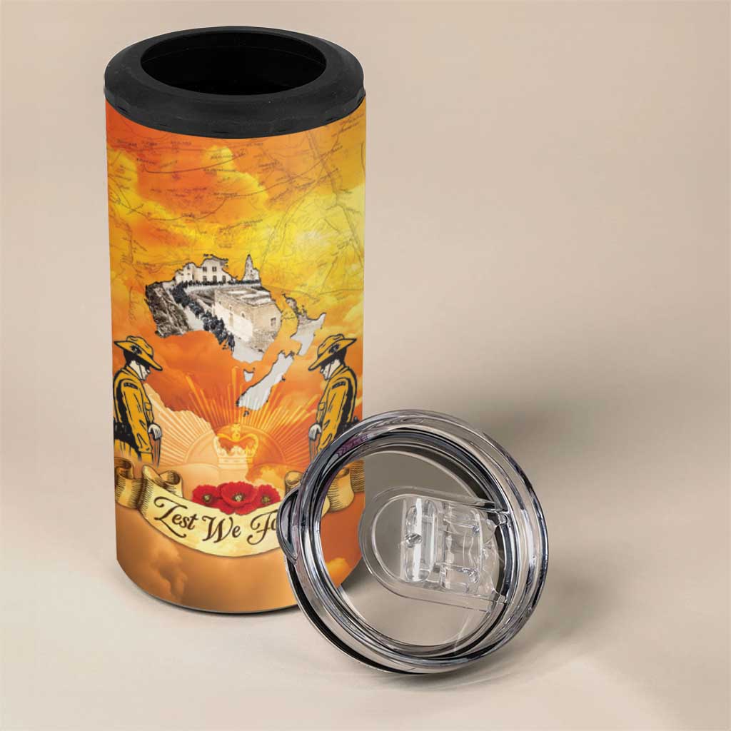 New Zealand And Australia ANZAC Day 4 in 1 Can Cooler Tumbler Sinai Palestine Campaign Lest We Forget LT05 - Polynesian Pride