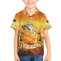 New Zealand And Australia ANZAC Day Family Matching Short Sleeve Bodycon Dress and Hawaiian Shirt Sinai Palestine Campaign Lest We Forget LT05 Son's Shirt Orange - Polynesian Pride