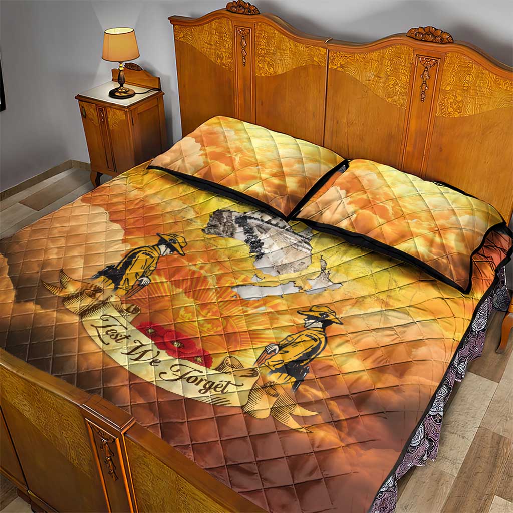 New Zealand And Australia ANZAC Day Quilt Bed Set Sinai Palestine Campaign Lest We Forget