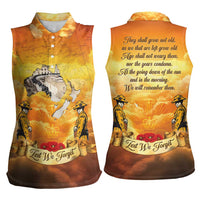 New Zealand And Australia ANZAC Day Women Sleeveless Polo Shirt Sinai Palestine Campaign Lest We Forget LT05 - Polynesian Pride