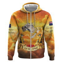 New Zealand And Australia ANZAC Day Zip Hoodie Sinai Palestine Campaign Lest We Forget LT05 Zip Hoodie Orange - Polynesian Pride