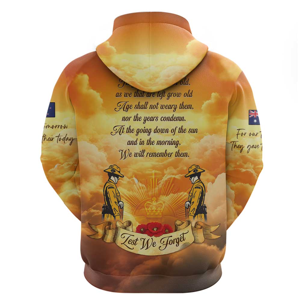 New Zealand And Australia ANZAC Day Zip Hoodie Sinai Palestine Campaign Lest We Forget LT05 - Polynesian Pride