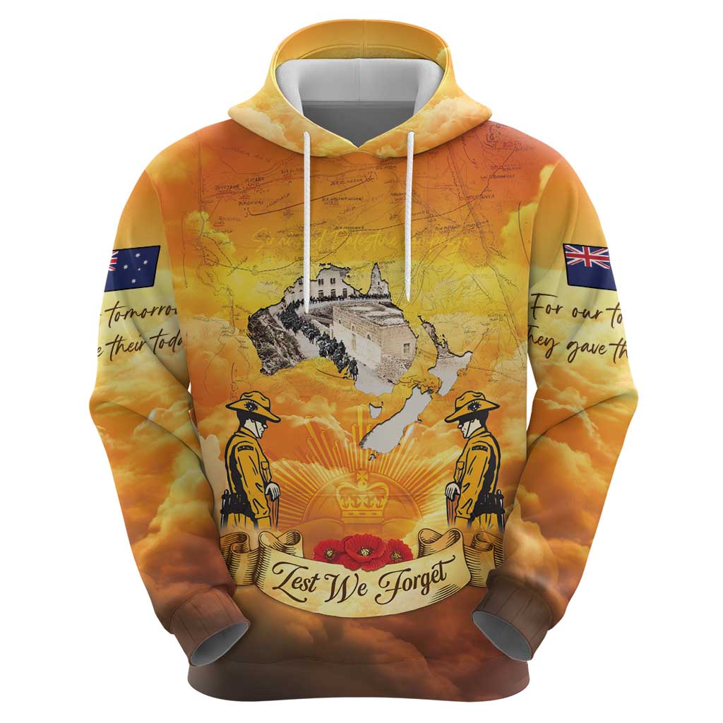 New Zealand And Australia ANZAC Day Zip Hoodie Sinai Palestine Campaign Lest We Forget LT05 - Polynesian Pride