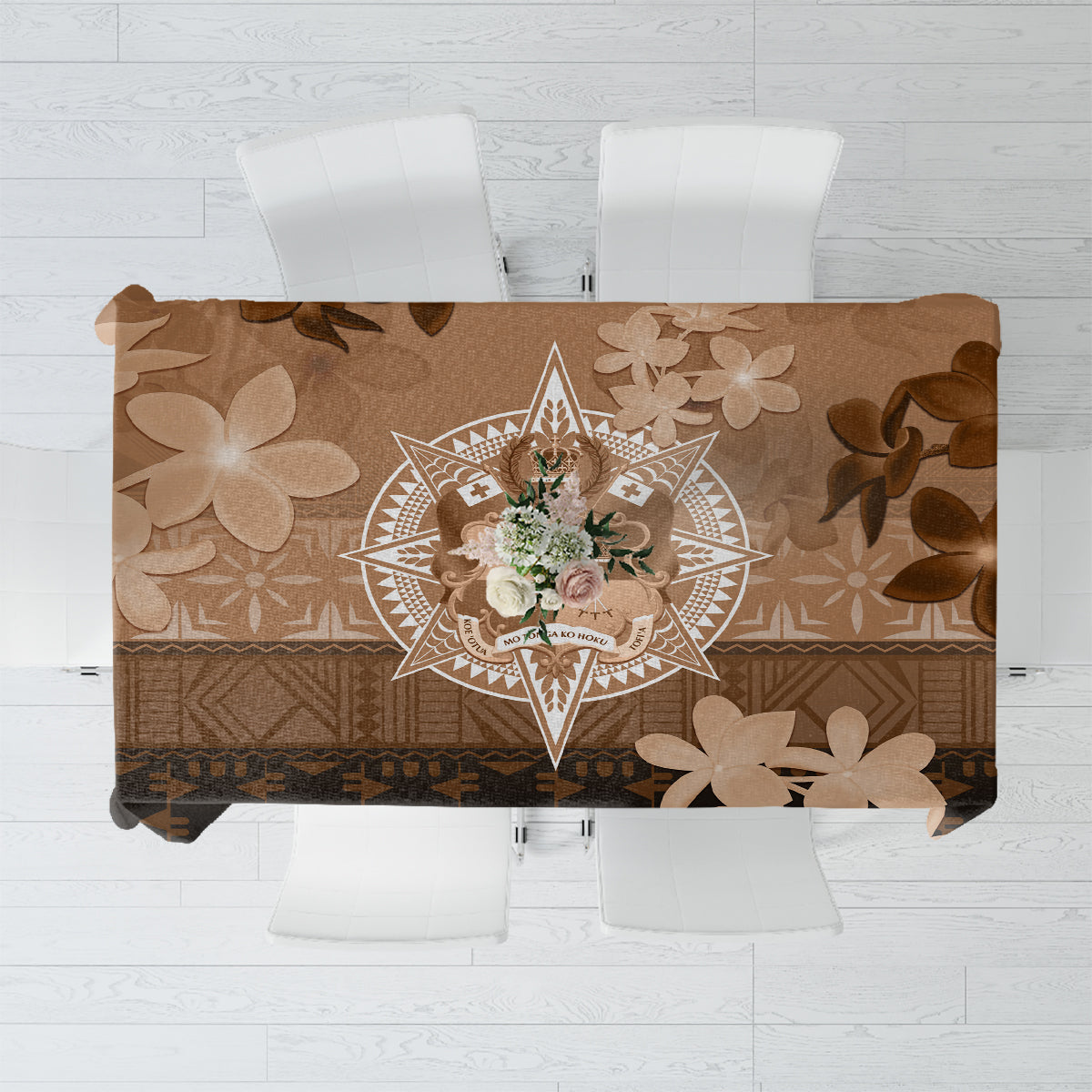 Tonga Emancipation Day Tablecloth Tongan Kupesi Ngatu Pattern Vintage Style