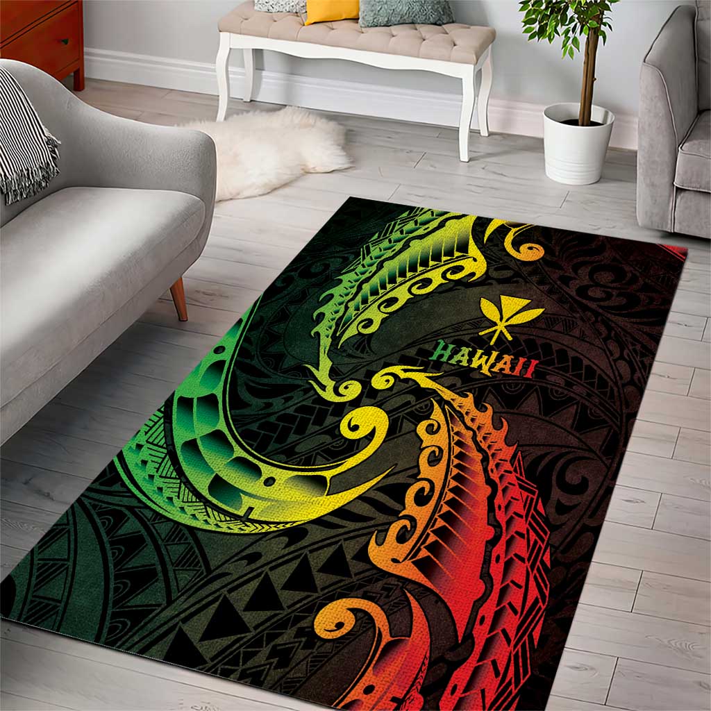 AAPI Heritage Month Area Rug Kanaka Maoli Polynesian Tribal Wave