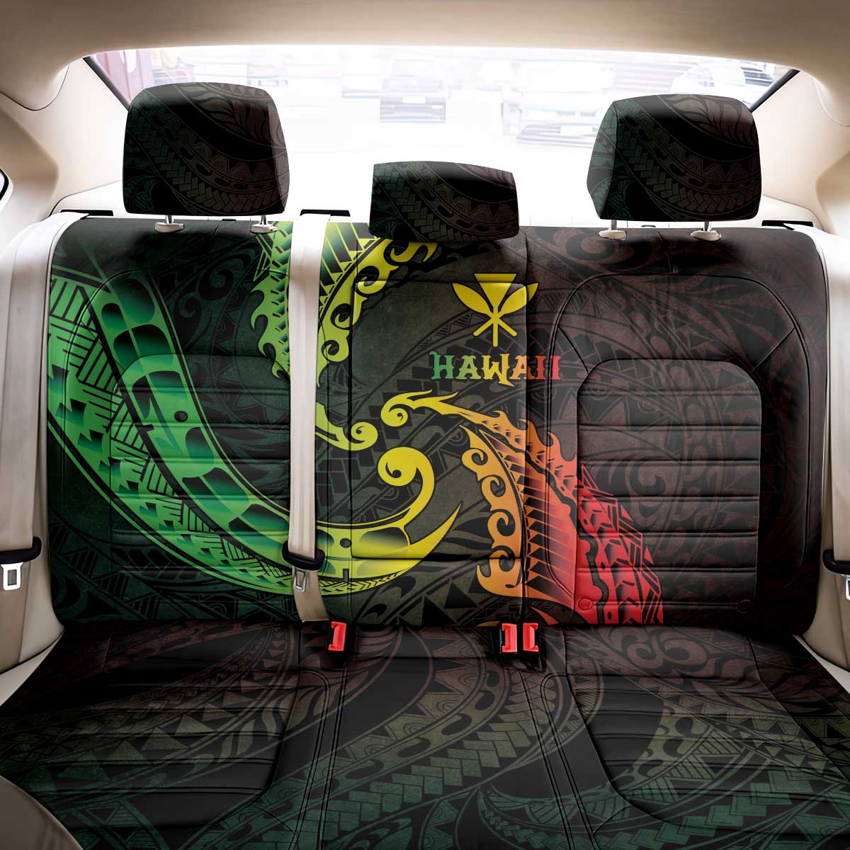 AAPI Heritage Month Back Car Seat Cover Kanaka Maoli Polynesian Tribal Wave