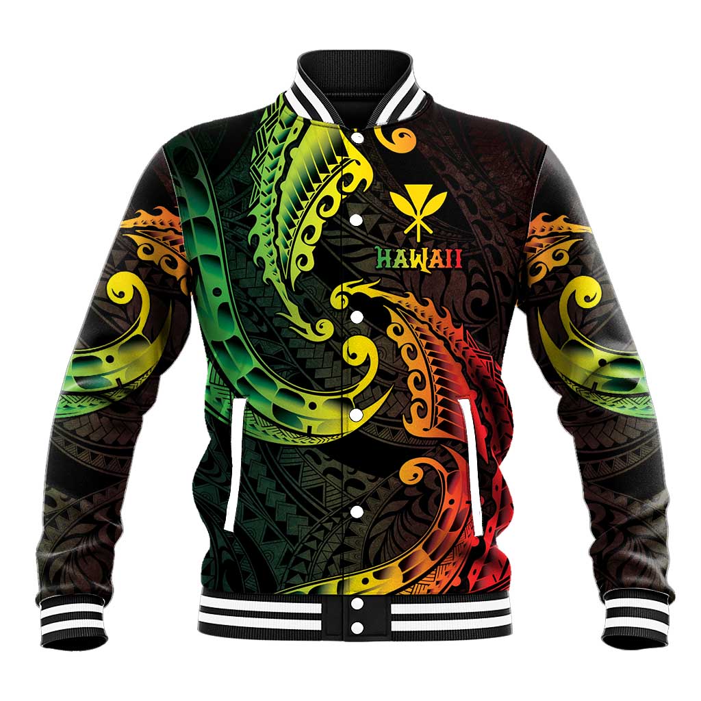 AAPI Heritage Month Baseball Jacket Kanaka Maoli Polynesian Tribal Wave