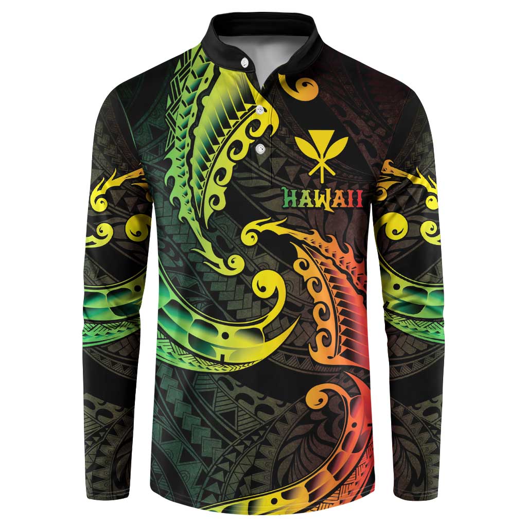 AAPI Heritage Month Button Sweatshirt Kanaka Maoli Polynesian Tribal Wave