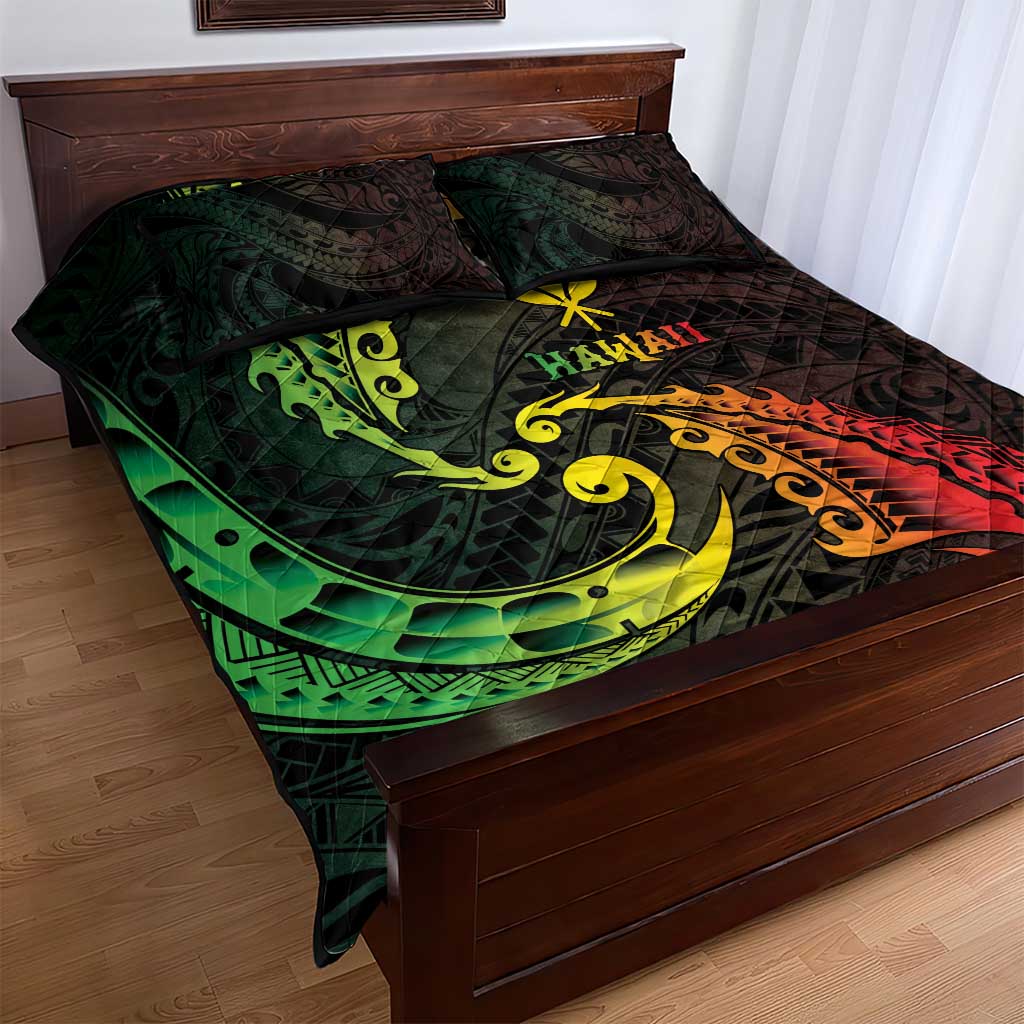 AAPI Heritage Month Quilt Bed Set Kanaka Maoli Polynesian Tribal Wave