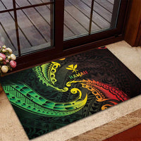 AAPI Heritage Month Rubber Doormat Kanaka Maoli Polynesian Tribal Wave