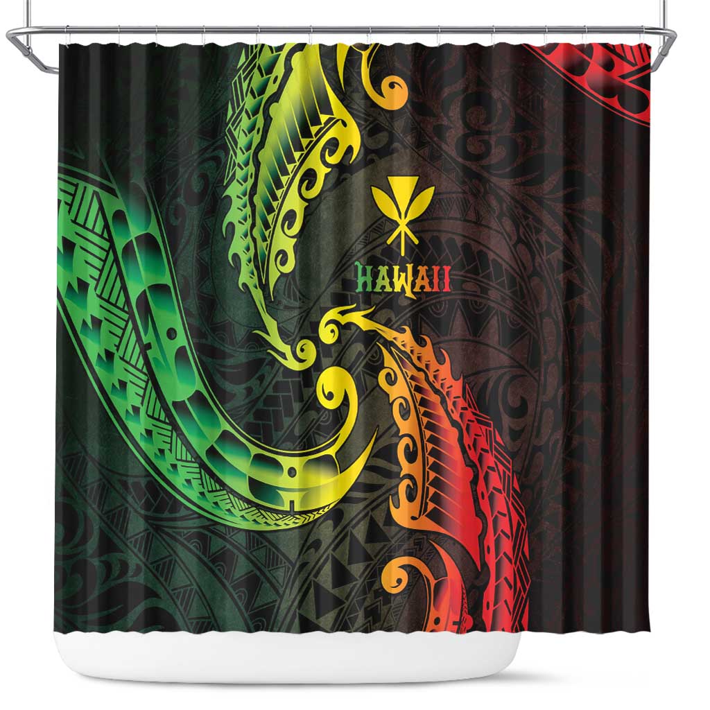 AAPI Heritage Month Shower Curtain Kanaka Maoli Polynesian Tribal Wave