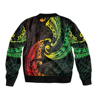 AAPI Heritage Month Sleeve Zip Bomber Jacket Kanaka Maoli Polynesian Tribal Wave