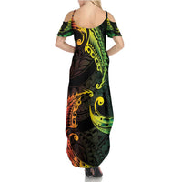 AAPI Heritage Month Summer Maxi Dress Kanaka Maoli Polynesian Tribal Wave