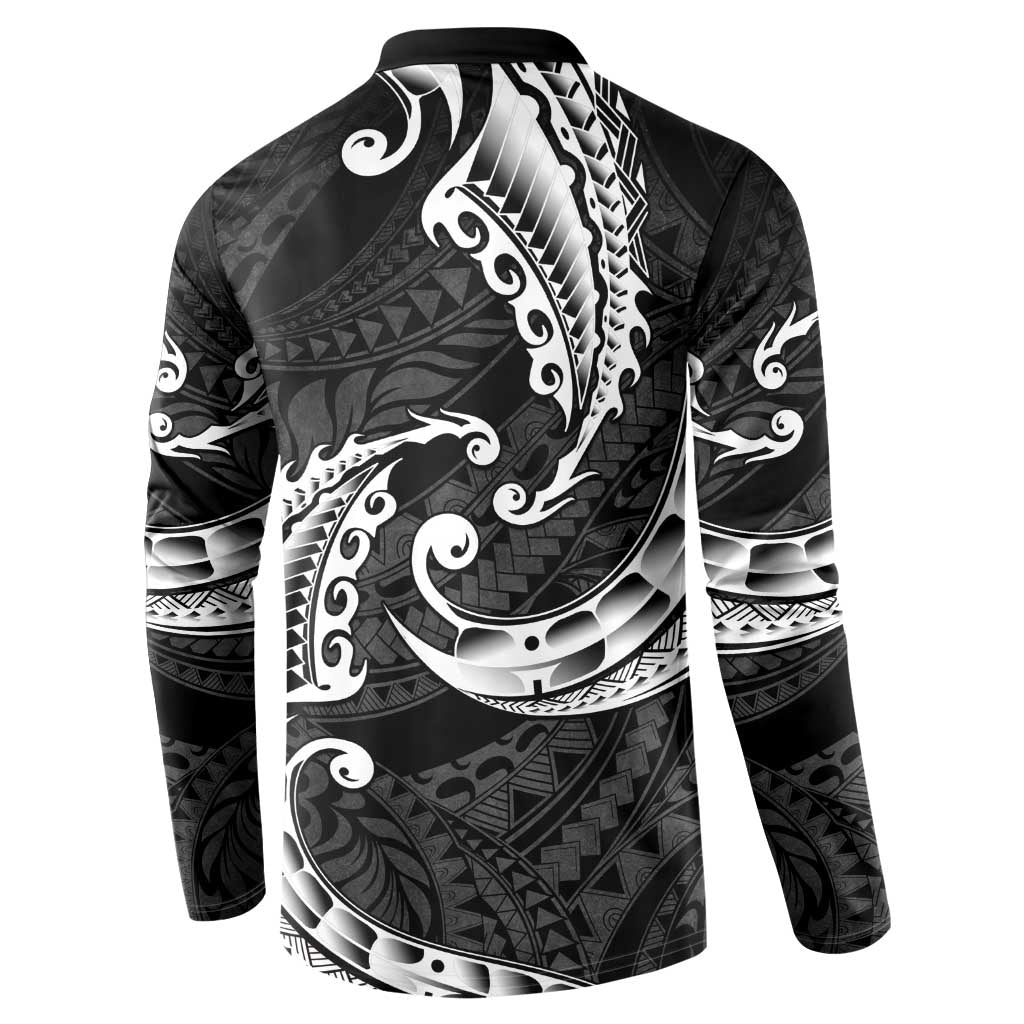 AAPI Heritage Month Button Sweatshirt American Samoa Polynesian Tribal Wave