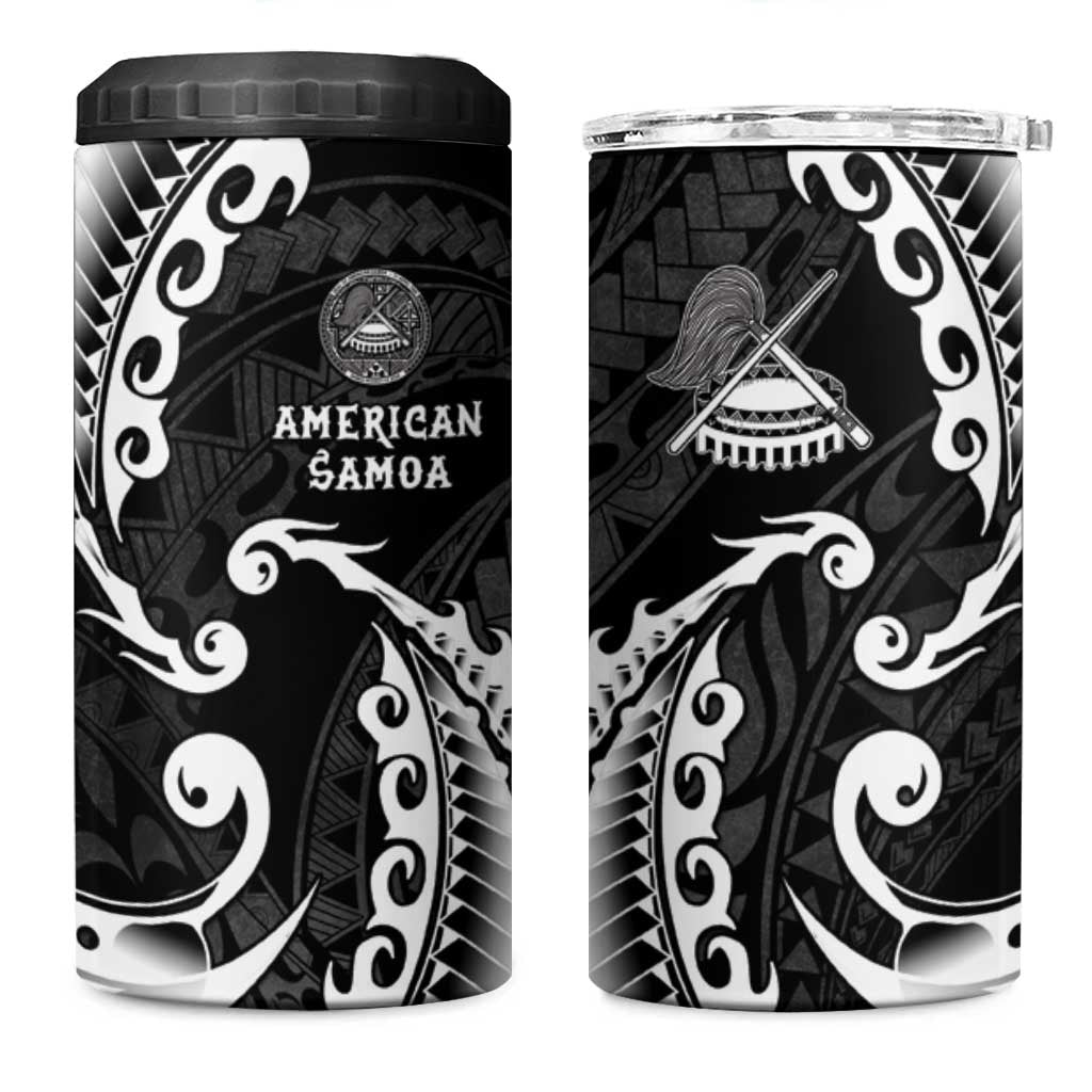 AAPI Heritage Month 4 in 1 Can Cooler Tumbler American Samoa Polynesian Tribal Wave