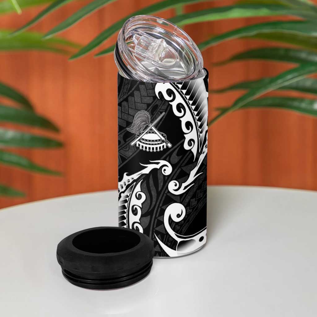 AAPI Heritage Month 4 in 1 Can Cooler Tumbler American Samoa Polynesian Tribal Wave