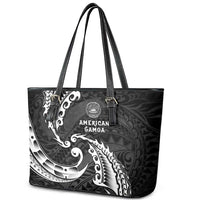 AAPI Heritage Month Leather Tote Bag American Samoa Polynesian Tribal Wave