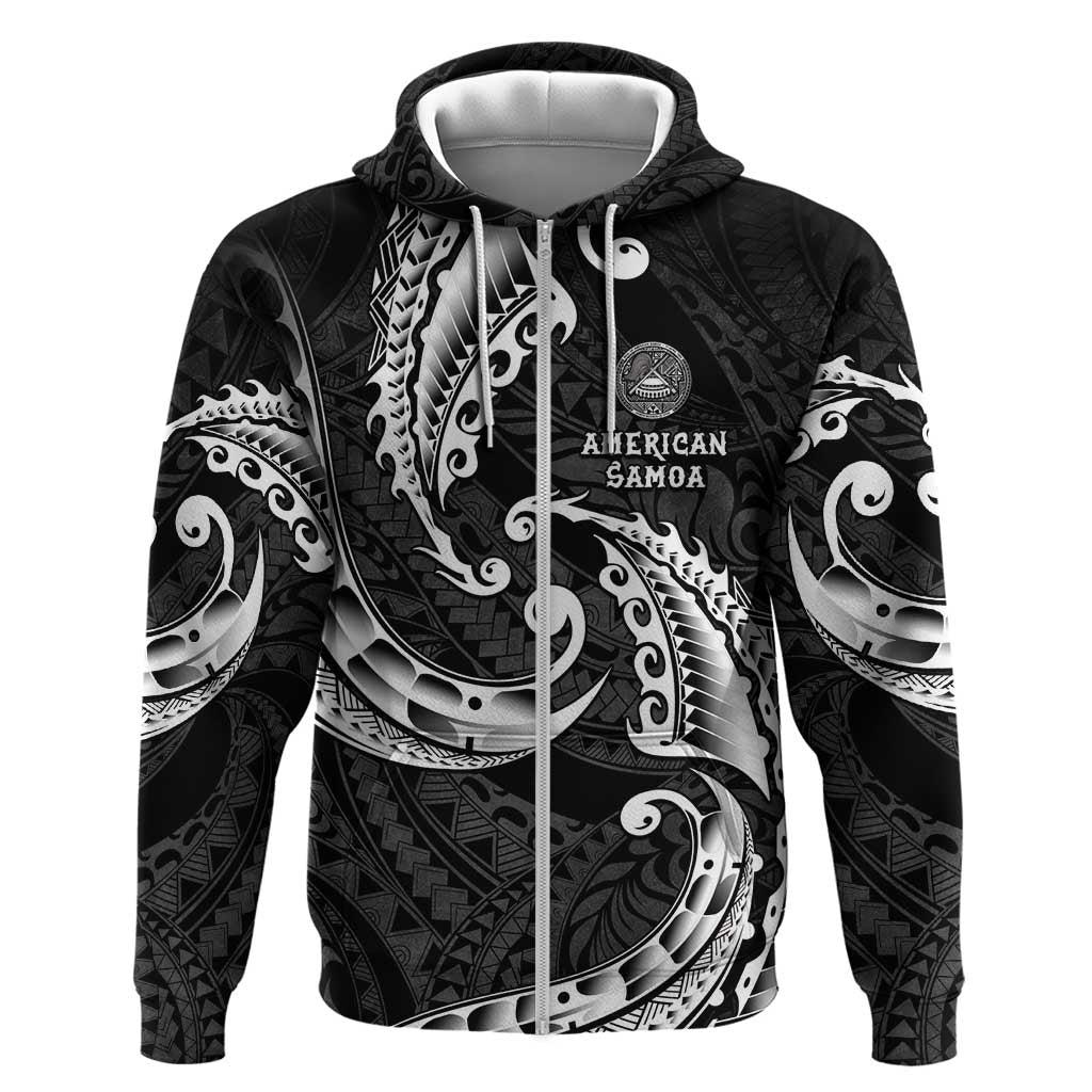 AAPI Heritage Month Zip Hoodie American Samoa Polynesian Tribal Wave
