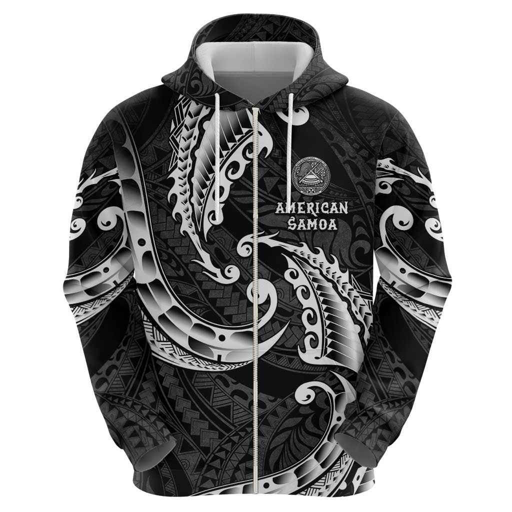 AAPI Heritage Month Zip Hoodie American Samoa Polynesian Tribal Wave