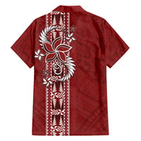 Tonga Language Week Family Matching Off Shoulder Short Dress and Hawaiian Shirt Malo e Lelei Kupesi Ngatu Pattern