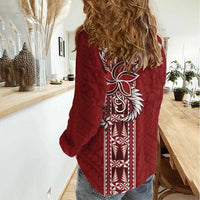 Tonga Language Week Women Casual Shirt Malo e Lelei Kupesi Ngatu Pattern