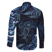 Aotearoa New Zealand Octopus Family Matching Mermaid Dress and Hawaiian Shirt Silver Fern Maori Pattern LT05 - Polynesian Pride