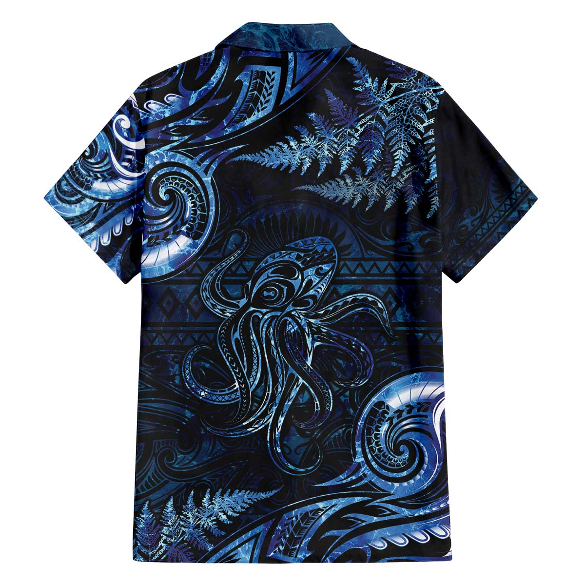 Aotearoa New Zealand Octopus Family Matching Puletasi and Hawaiian Shirt Silver Fern Maori Pattern LT05 - Polynesian Pride