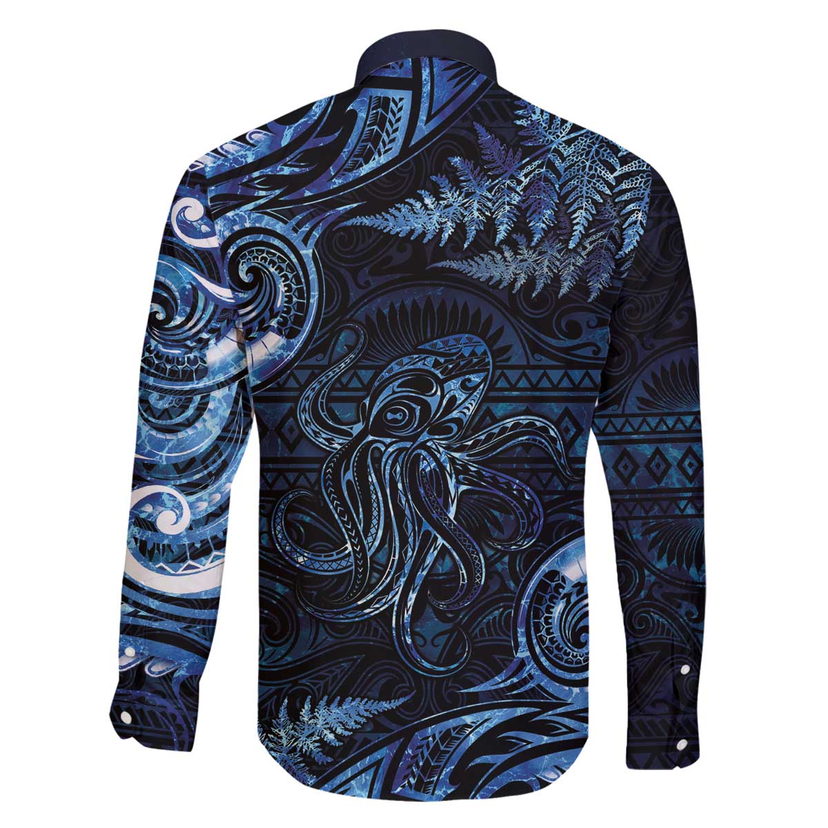 Aotearoa New Zealand Octopus Family Matching Puletasi and Hawaiian Shirt Silver Fern Maori Pattern LT05 - Polynesian Pride
