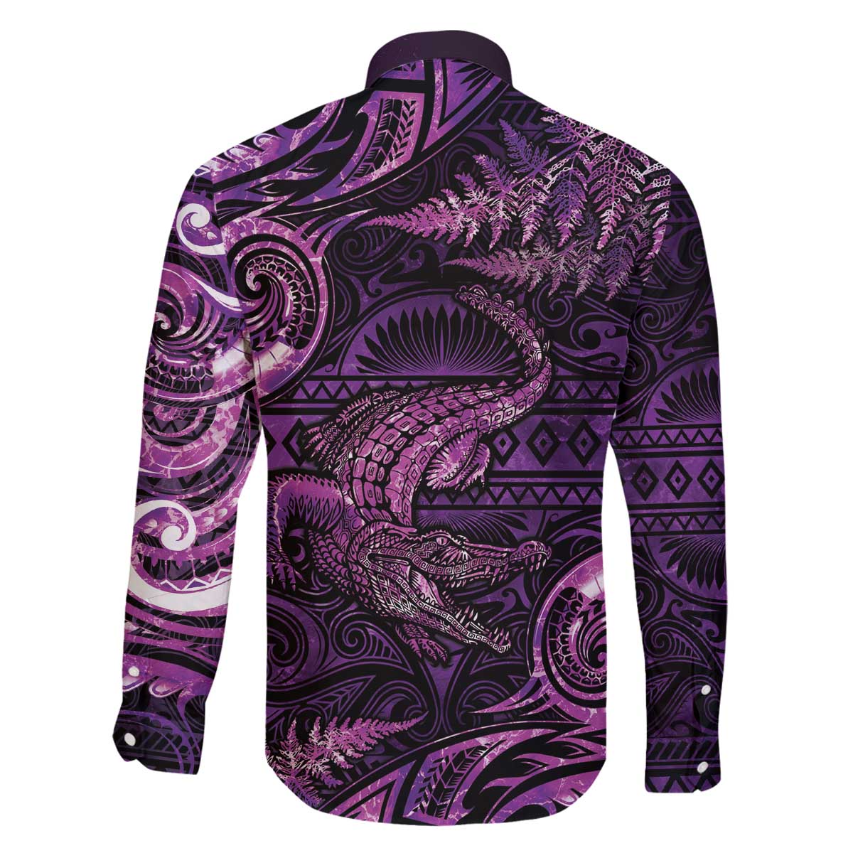 Aotearoa New Zealand Crocodile Family Matching Puletasi and Hawaiian Shirt Silver Fern Maori Pattern LT05 - Polynesian Pride