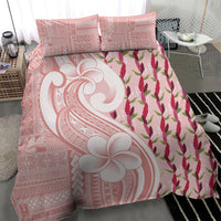 Samoa Teuila Bedding Set Pink Samoan Siapo Motifs