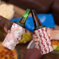 Samoa Teuila 4 in 1 Can Cooler Tumbler Pink Samoan Siapo Motifs