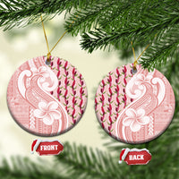 Samoa Teuila Ceramic Ornament Pink Samoan Siapo Motifs LT05 Circle Pink - Polynesian Pride