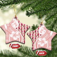 Samoa Teuila Ceramic Ornament Pink Samoan Siapo Motifs LT05 Star Pink - Polynesian Pride
