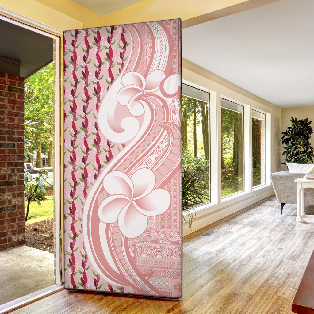 Samoa Teuila Door Cover Pink Samoan Siapo Motifs