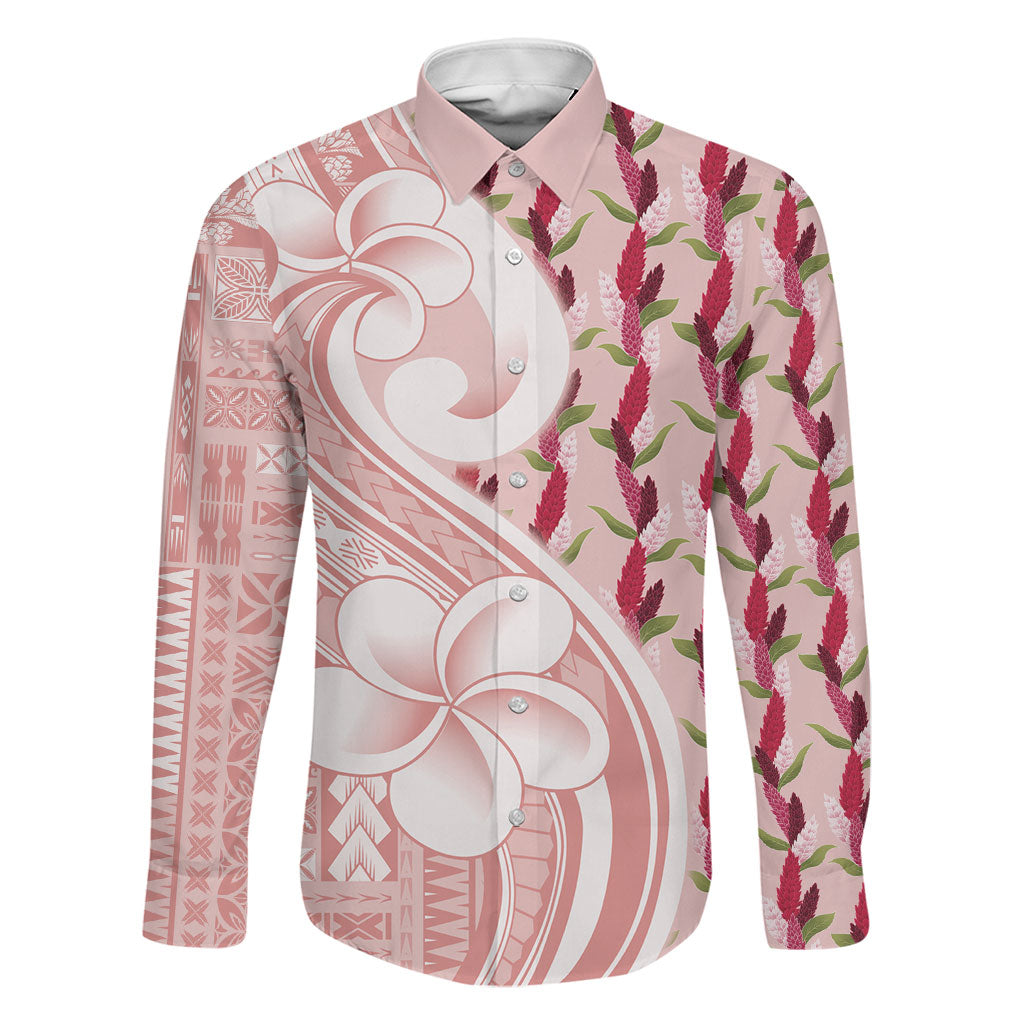 Samoa Teuila Family Matching Puletasi and Hawaiian Shirt Pink Samoan Siapo Motifs