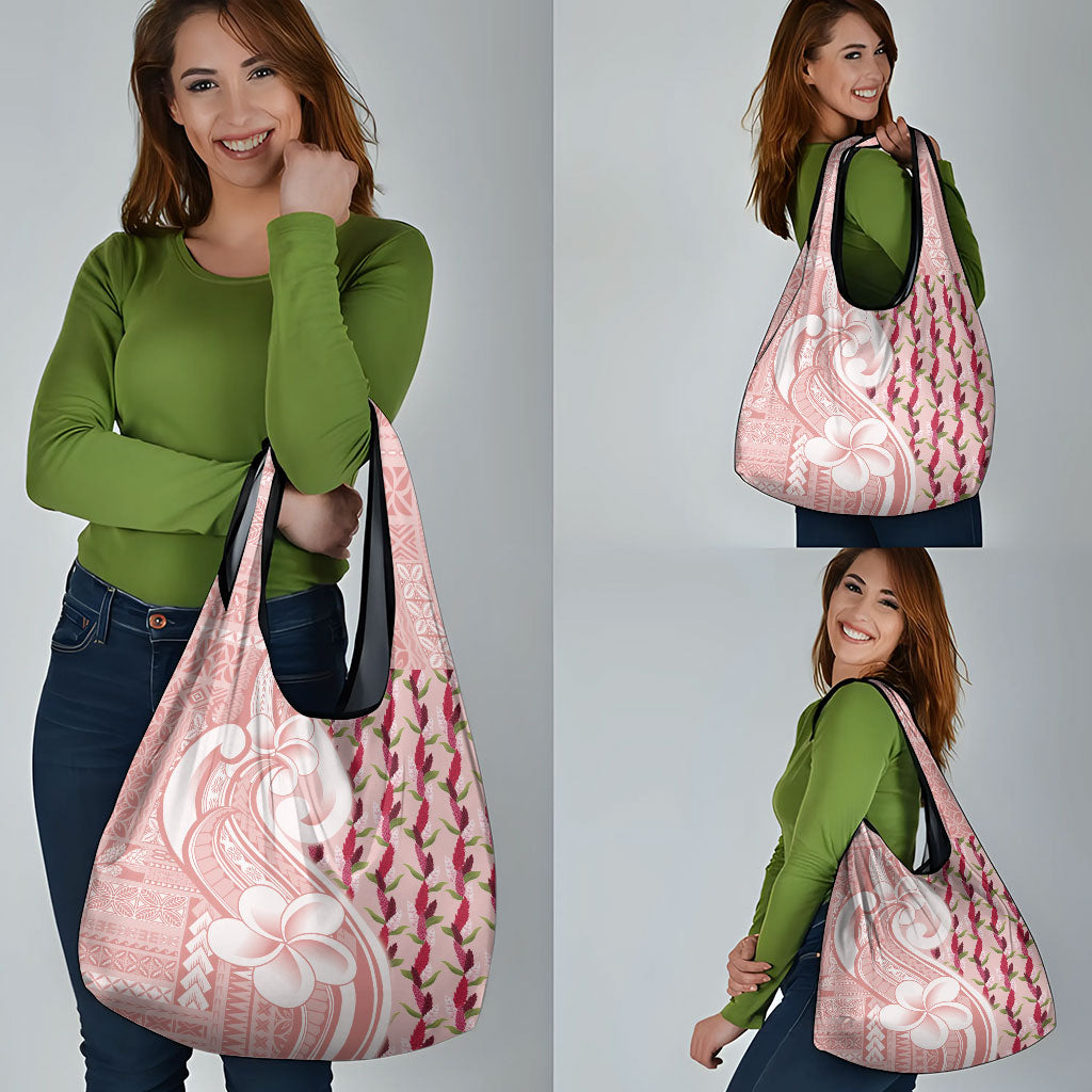 Samoa Teuila Grocery Bag Pink Samoan Siapo Motifs