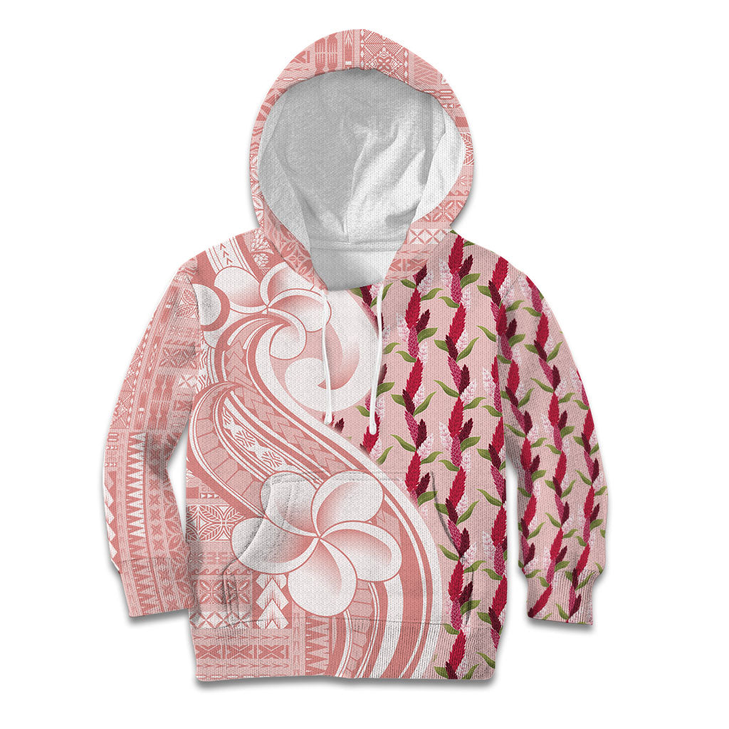 Samoa Teuila Kid Hoodie Pink Samoan Siapo Motifs