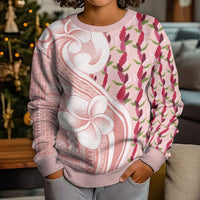 Samoa Teuila Kid Ugly Christmas Sweater Pink Samoan Siapo Motifs LT05 - Polynesian Pride