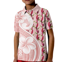 Samoa Teuila Kid Polo Shirt Pink Samoan Siapo Motifs