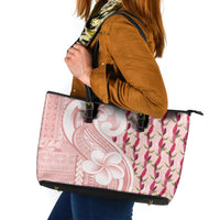 Samoa Teuila Leather Tote Bag Pink Samoan Siapo Motifs