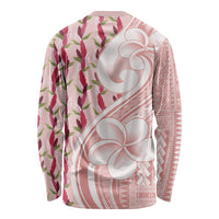 Samoa Teuila Long Sleeve Shirt Pink Samoan Siapo Motifs