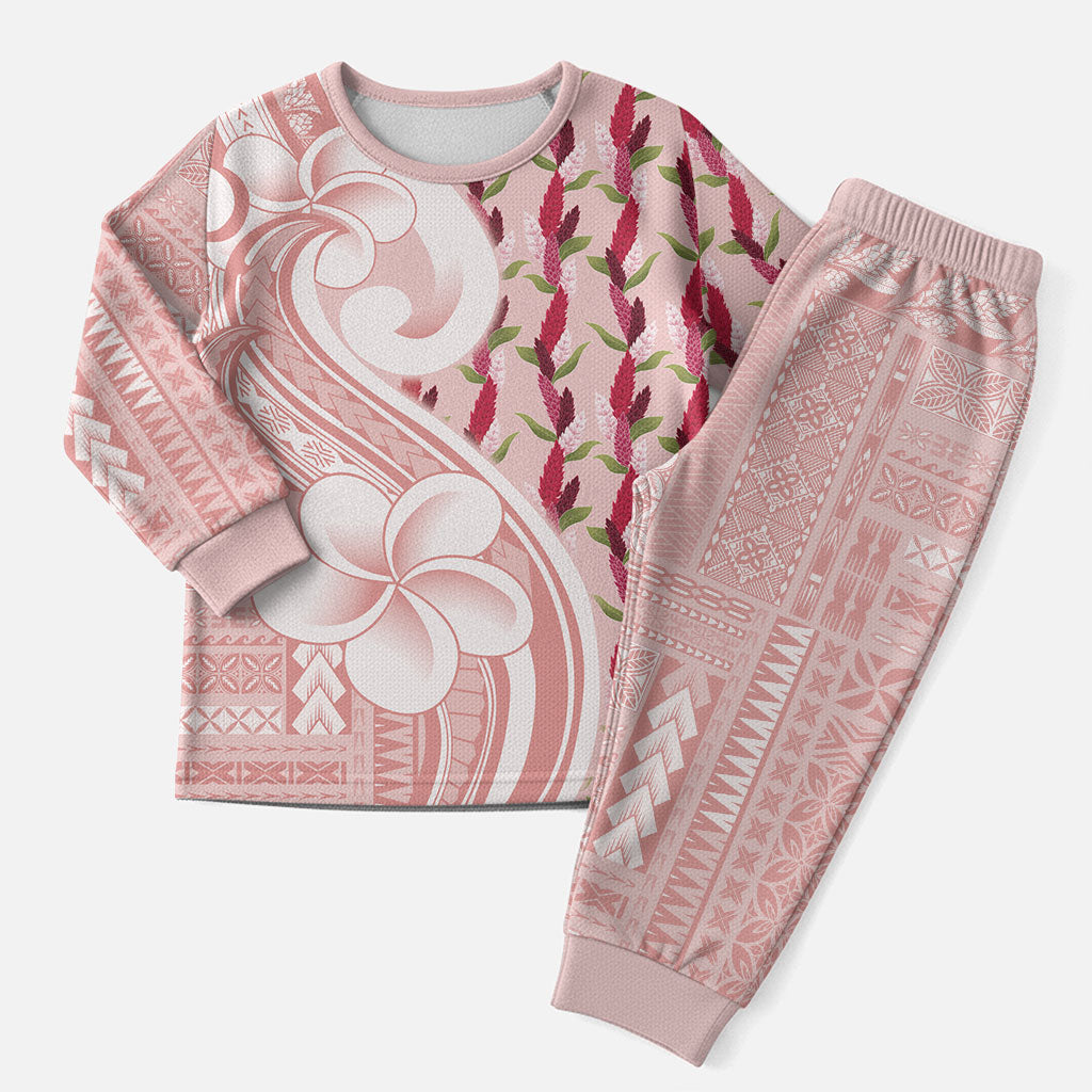 Samoa Teuila Christmas Pajama Set Pink Samoan Siapo Motifs LT05 Men Pink - Polynesian Pride