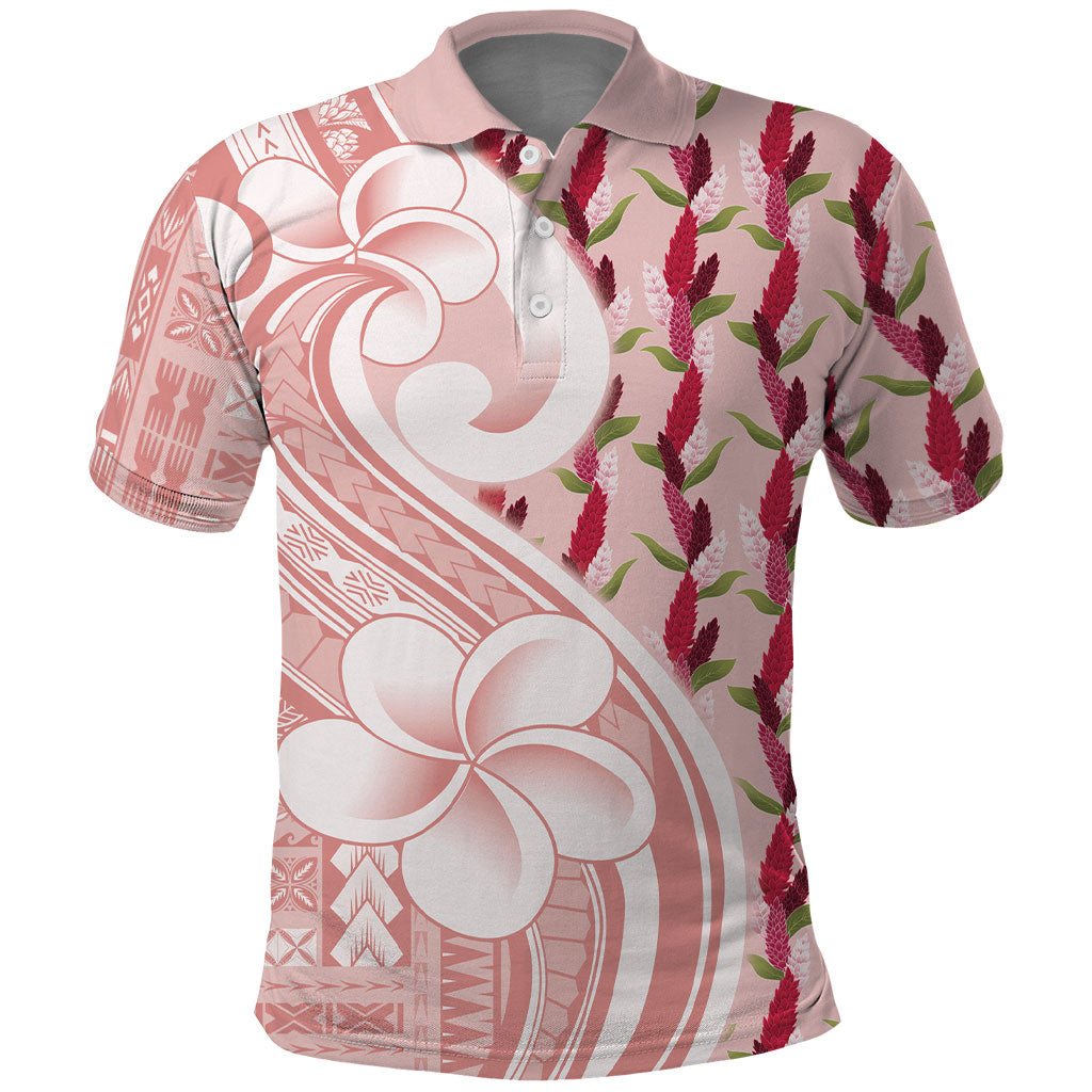 Samoa Teuila Polo Shirt Pink Samoan Siapo Motifs