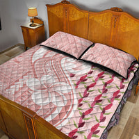 Samoa Teuila Quilt Bed Set Pink Samoan Siapo Motifs