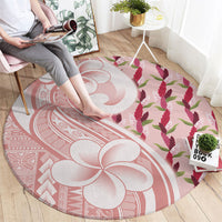 Samoa Teuila Round Carpet Pink Samoan Siapo Motifs