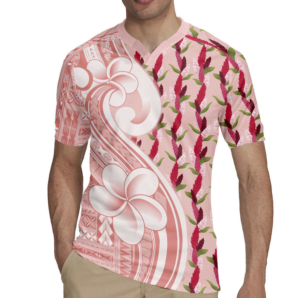 Samoa Teuila Rugby Jersey Pink Samoan Siapo Motifs