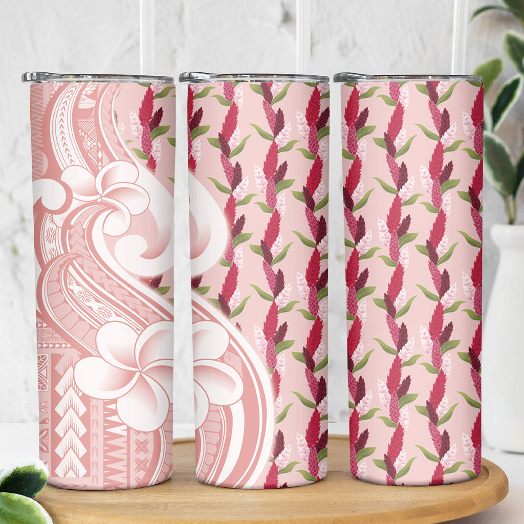 Samoa Teuila Skinny Tumbler Pink Samoan Siapo Motifs
