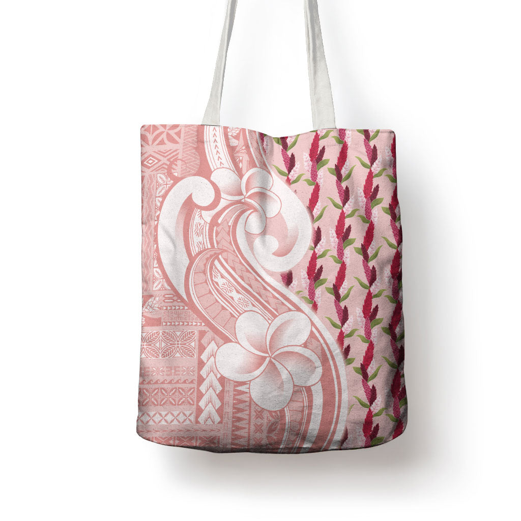 Samoa Teuila Tote Bag Pink Samoan Siapo Motifs