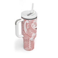 Samoa Teuila Tumbler With Handle Pink Samoan Siapo Motifs