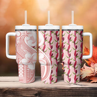 Samoa Teuila Tumbler With Handle Pink Samoan Siapo Motifs